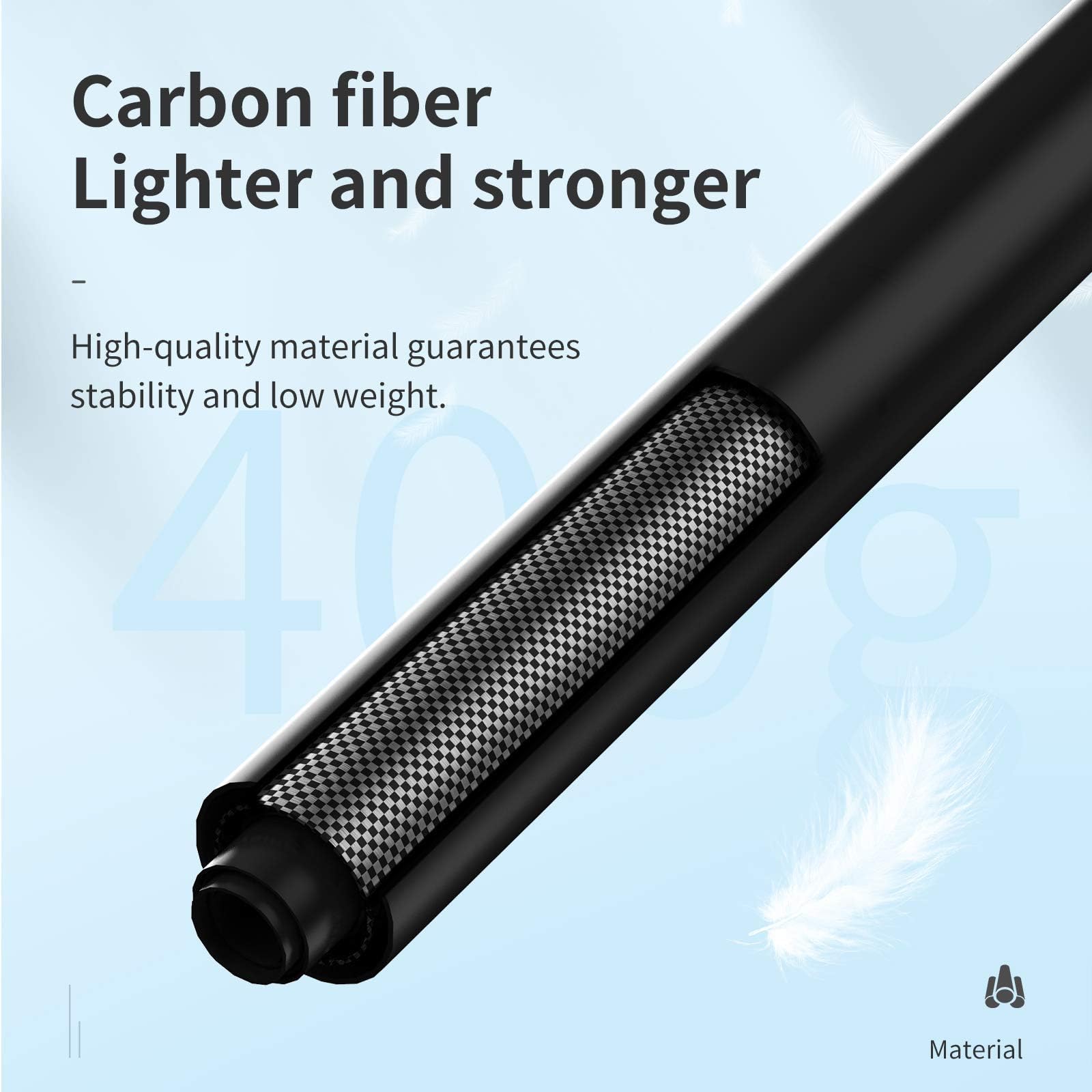 TELESIN 300cm Invisible Selfie Stick, Monopiede Retrattile in Fibra di Carbonio, Bastone Selfie Stick per Go Pro Hero 13 12 11 10 9 8 DJI Osmo 360 Action 5 Pro 4 3 Insta360 X5 X4 X3, ecc