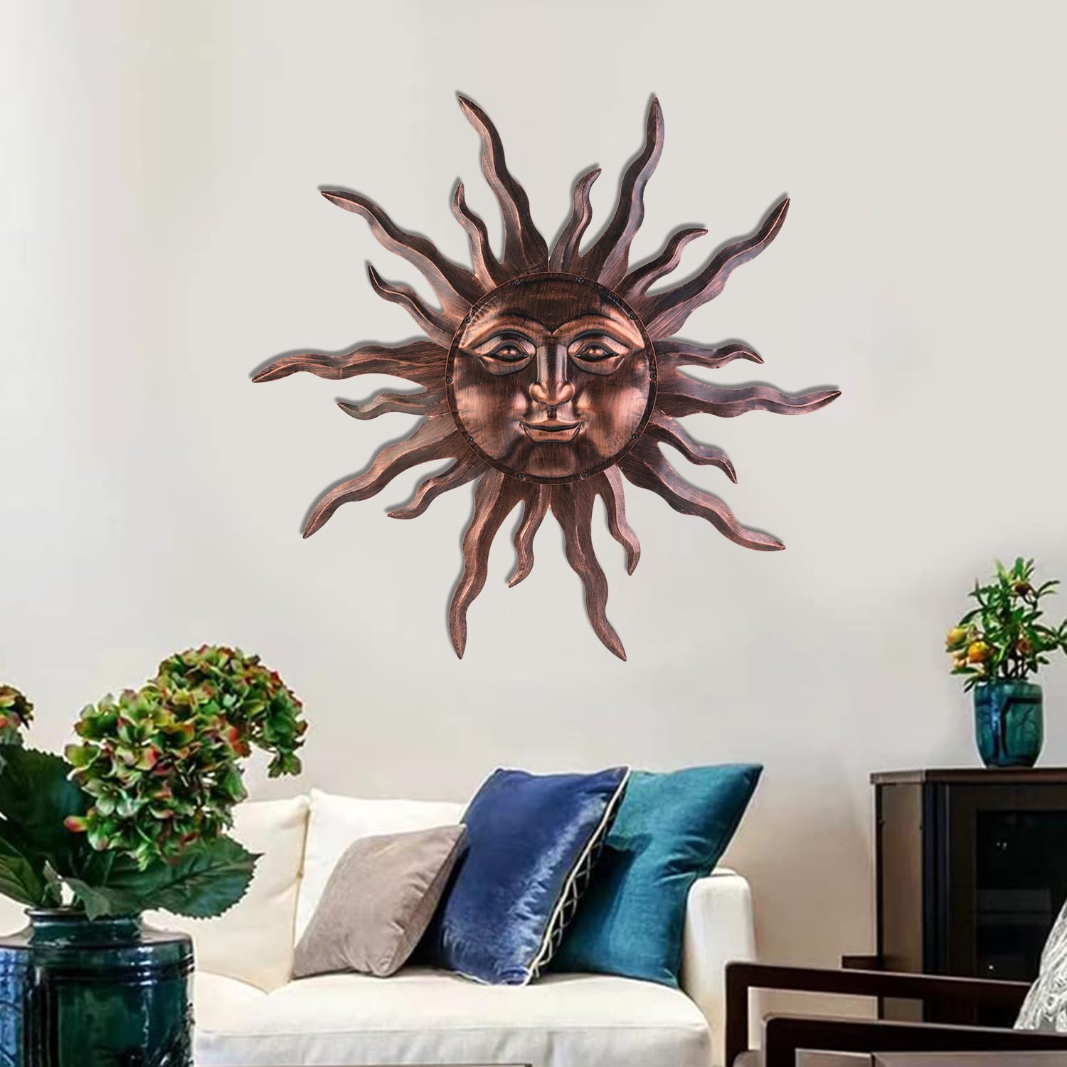 Décoration Murale Coquelicot Métal 66x44cm - Main Peinte - 3D
