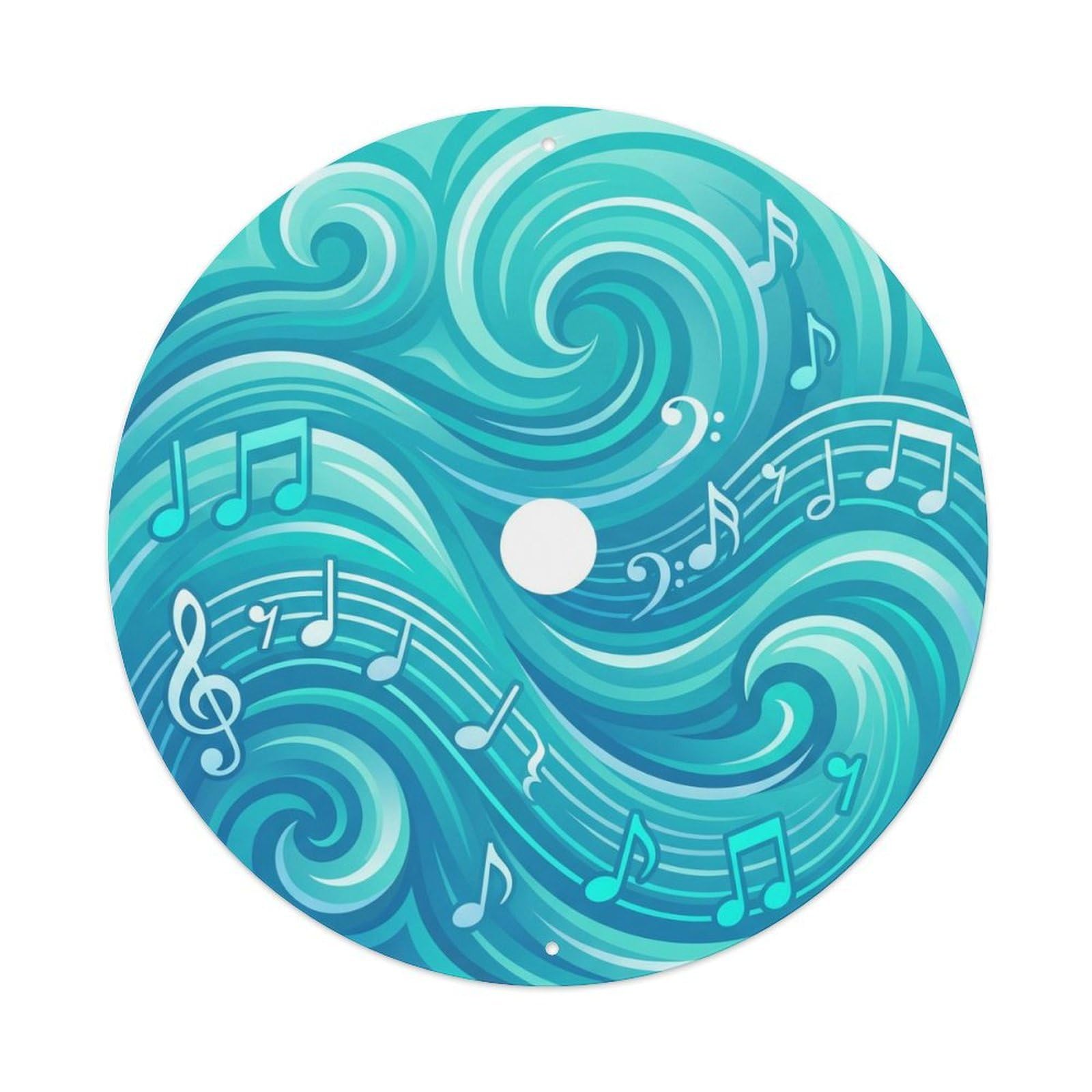 Colorful Music Vinyl Records Turquoise Wave Beat Metal Tin Sign