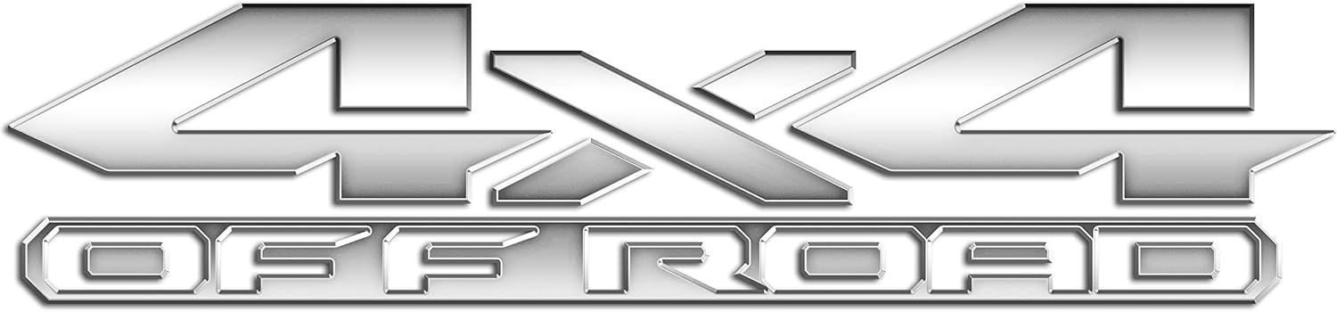 2 x Chrome 4x4 Off Road 3D Metal Bedside Vinyl Decals Fits New Dodge Ram 1500 2500 3500 Power Wagon
