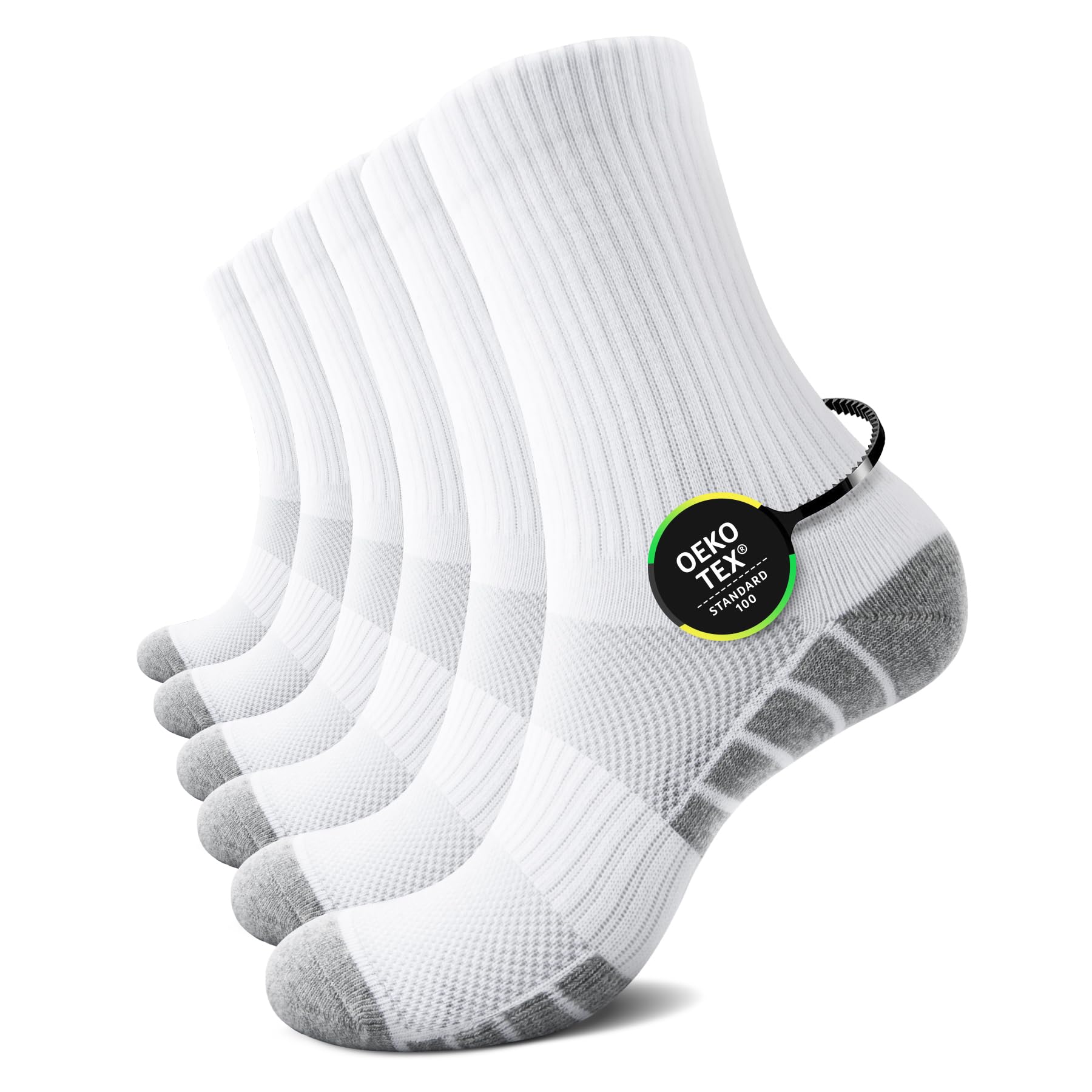 TUUHAW Tennissocken Damen 39-42 Weiß Socken Herren 39-42 Weisse Sportsocken Laufsocken Baumwolle Herrensocken Wandersocken Frottee Socken Running Socken für Damen