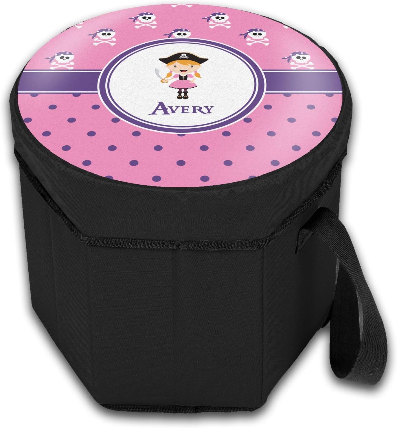 RNK Shops Personalized Pink Pirate Collapsible Cooler & Seat