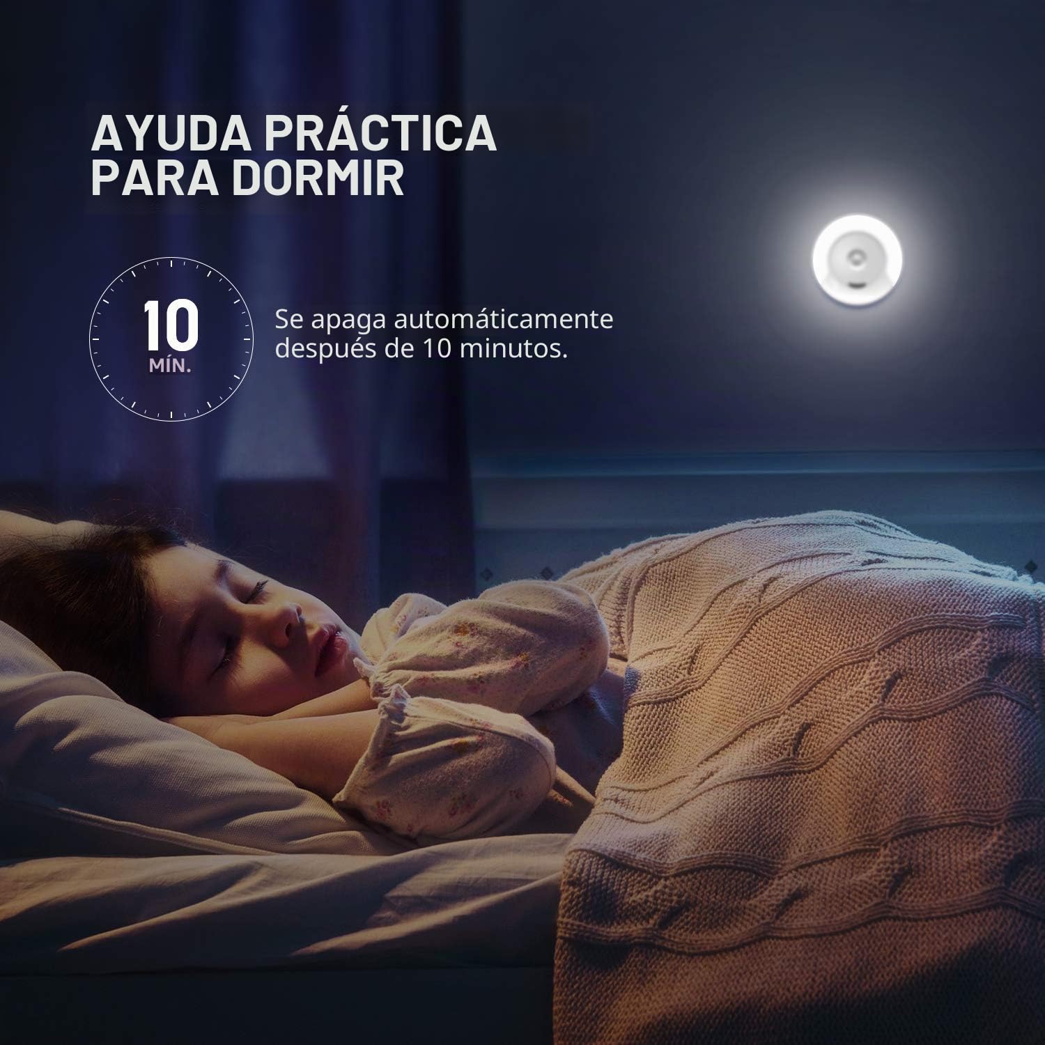 Luz Nocturna Lámpara de Noche con Enchufe para Niños con 11 Niveles de Brillo Mando a Distancia Función de Memoria Bajo Consumo