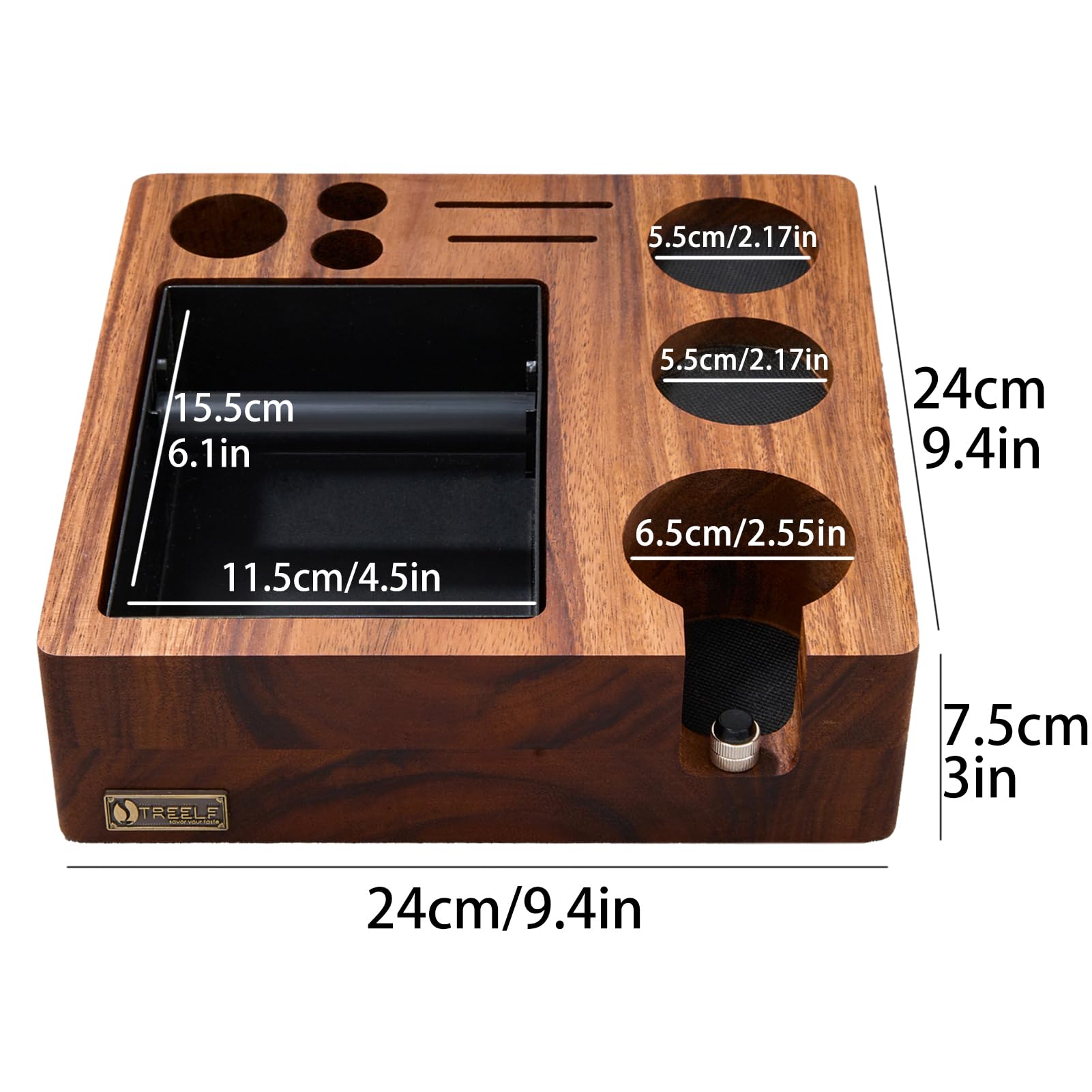 LingTing Station de Tassage Espresso 54 mm pour Machines Breville | Espace Barista avec Presse, Distributeur, Organisateur de Comptoir Normcore, Support de Porte-Filtre et Rangement Multi-Accessoires