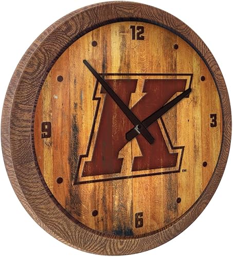 Miniatura 38 de The Fan-Brand NCAA Oklahoma Sooners: Faux Barrel Top Wall Clock Sports Team Bar Sign Décor - Home Man Cave, Party Decoration - Made On Demand