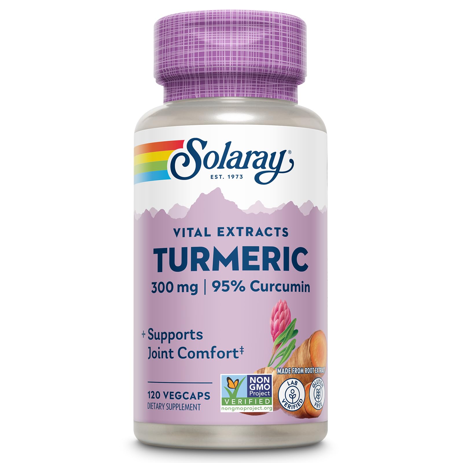 SOLARAY Suplemento de Cúrcuma 300 mg, 120 cápsulas
