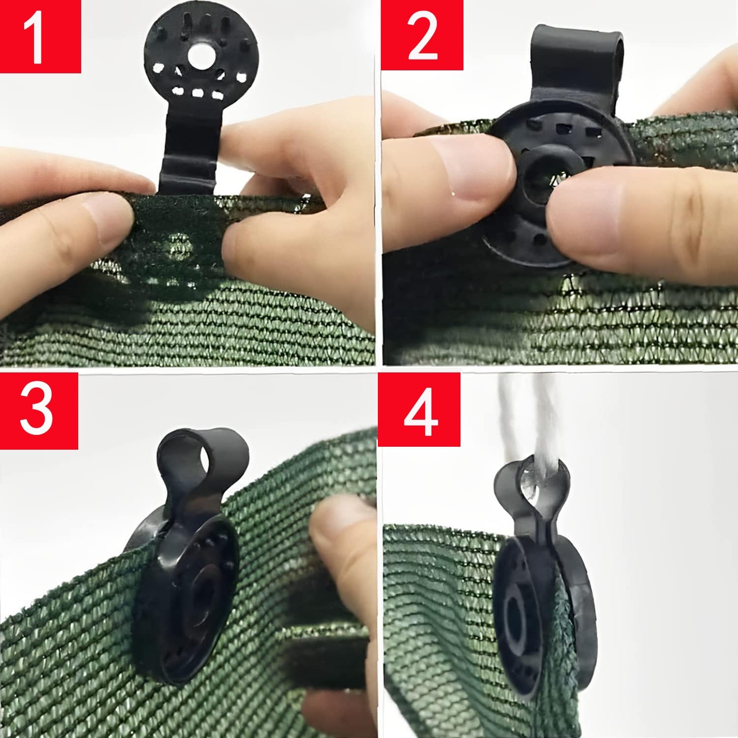 Paño de sombra Heavy Duty Lock Grip Reutilizable Heavy Duty Shade Cloth Lock Grip Clips A prueba de viento Toldo Abrazadera Grip for red de jardín Red antipájaros, red parasol ( Size : Large(50pcs) )