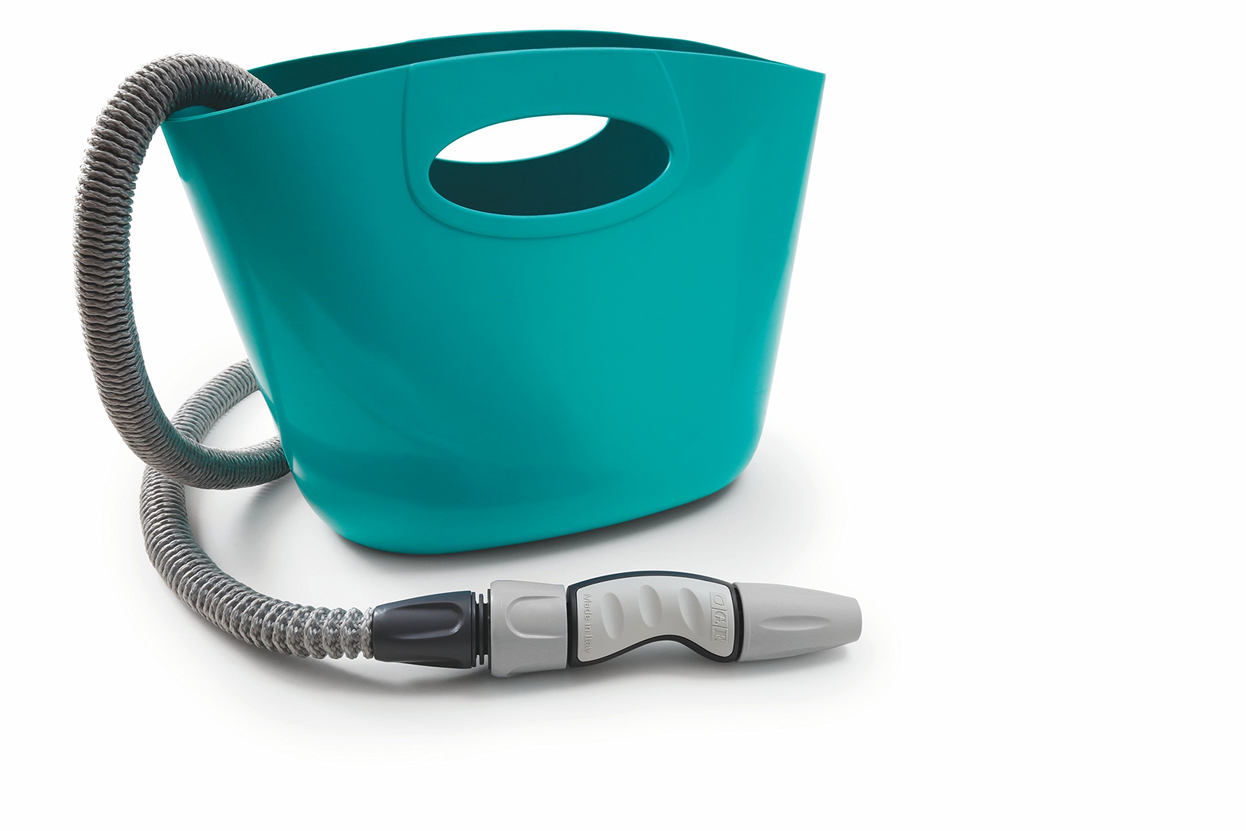 GF Garden Aquapop 15 Tuyau extensible de jardin 15 m en kit prêt à l'emploi avec sac en plastique pratique Bleu clair pour l'arrosage de jardin, balcons, terrases et légumes