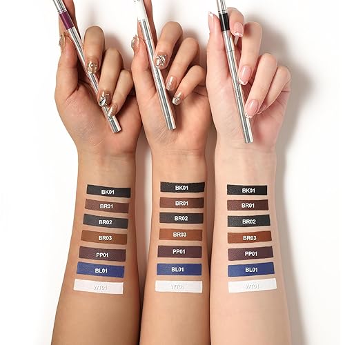 Miniatura 6 de FOCALLURE Lápiz delineador de ojos con sacapuntas integrados, impermeable, a prueba de manchas, delineador de ojos de gel, retráctil, de larga