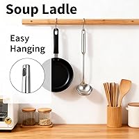 Vista 5 de TBWHL Cucharón de Sopa de Metal 34 cm de Acero Inoxidable 304 con Mango Largo - Cucharón de Cocina Profesional con Mango Ergonómico y Equilibrio