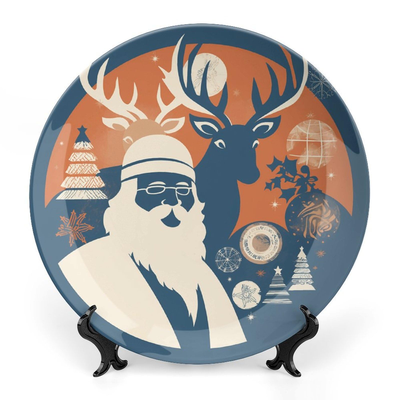 Plato decorativo de cerámica de Papá Noel para regalar en Navidad