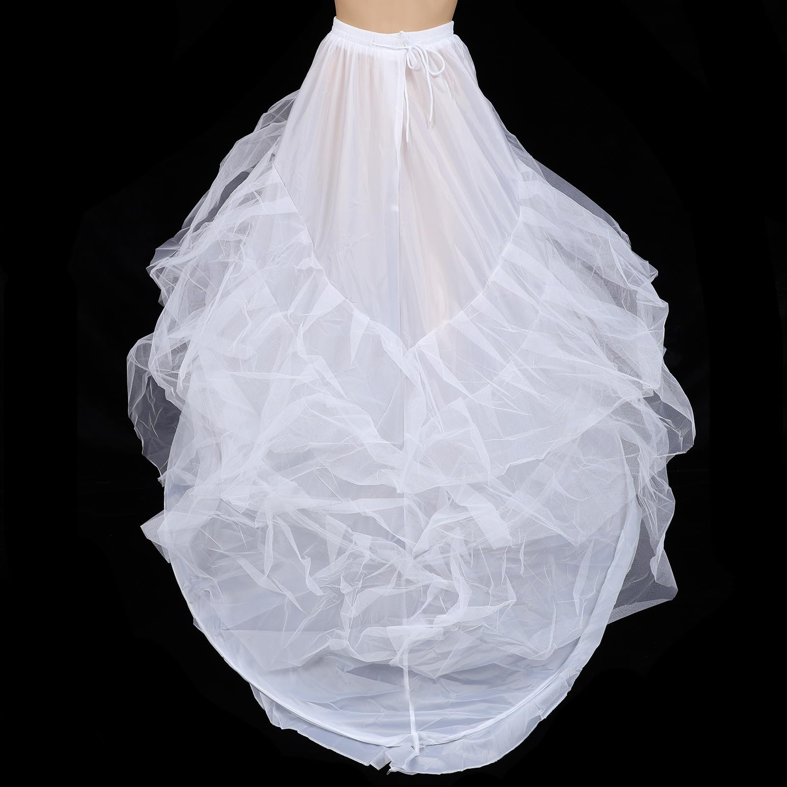 Brautkleid Unterrock Reifrock Weiß für Damen und Mädchen | Acrylfasern, Taillenumfang 60-110cm, Bodenlang, für Abend und Bühnenauftritte