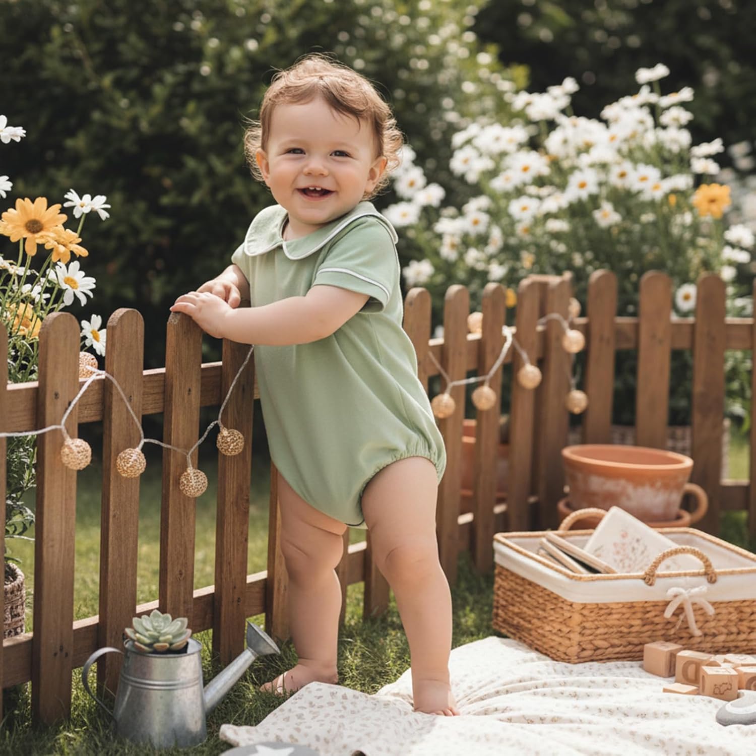 Balaflyie Bubble Romper Baby Boy Girl Cotton Collar Bodysuit Oversize T-shirt Romper Infant Top - Image 2