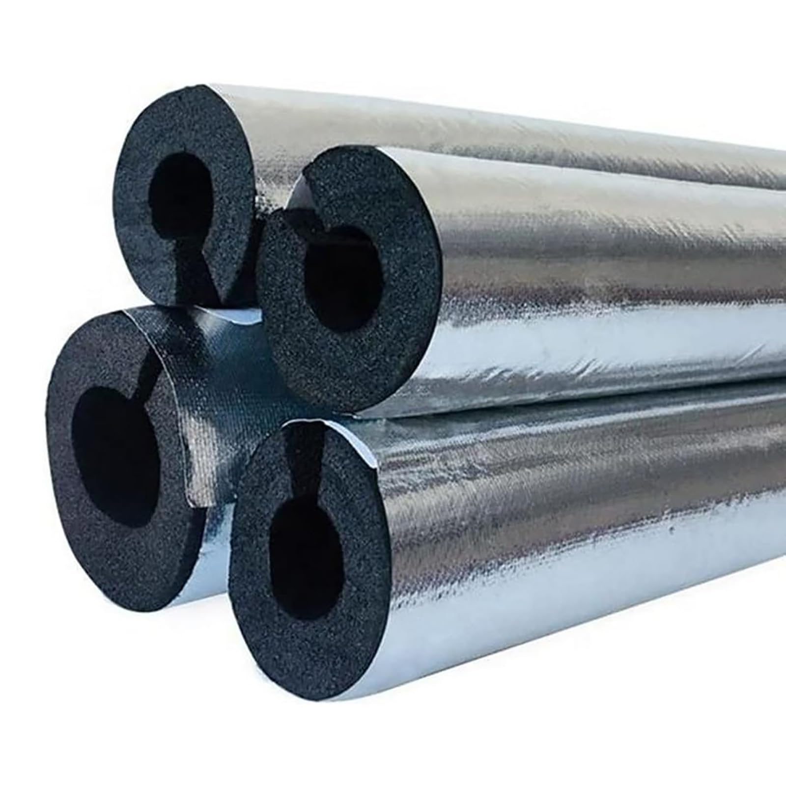 Tubo Isolante Antigelo per Esterni Condizionatore, Tubi in Schiuma Isolante per Rame Tubo, Guaina di Isolamento Foglio di Alluminio Antigelo Flessibile per Tubature dell'Acqua ID 22-120 mm(ID 27mm （1-