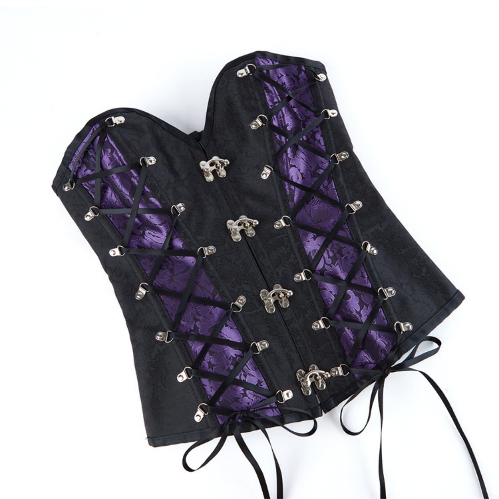 Generico Corsetto Cintura Donna,Corsetto Da Corte Con Catena Corsetto Gotico Aderente Body A Spina Di Pesce Per Halloween Intimo A Corsetto In Vita