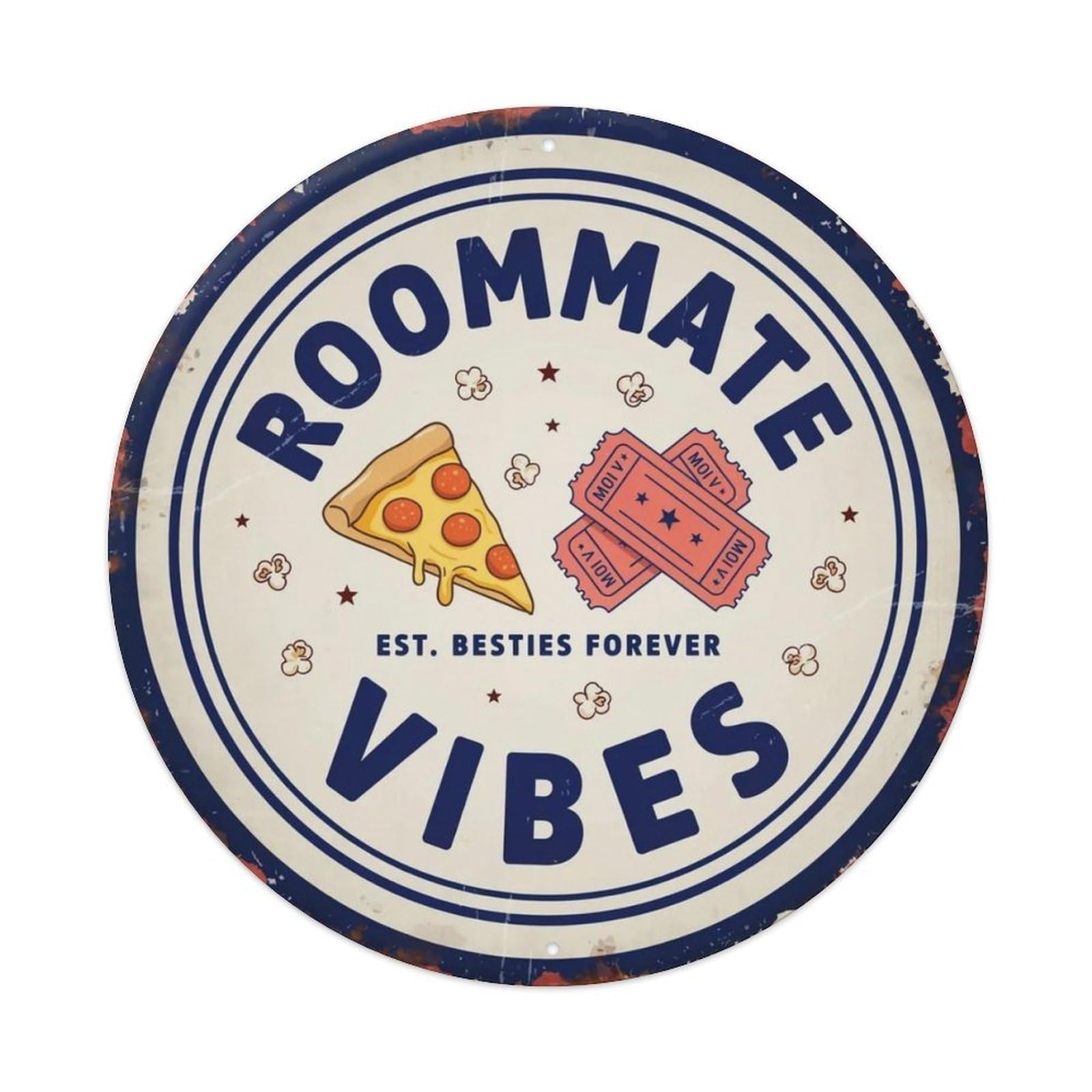 Roommate Vibes Metal Tin Sign Plaque