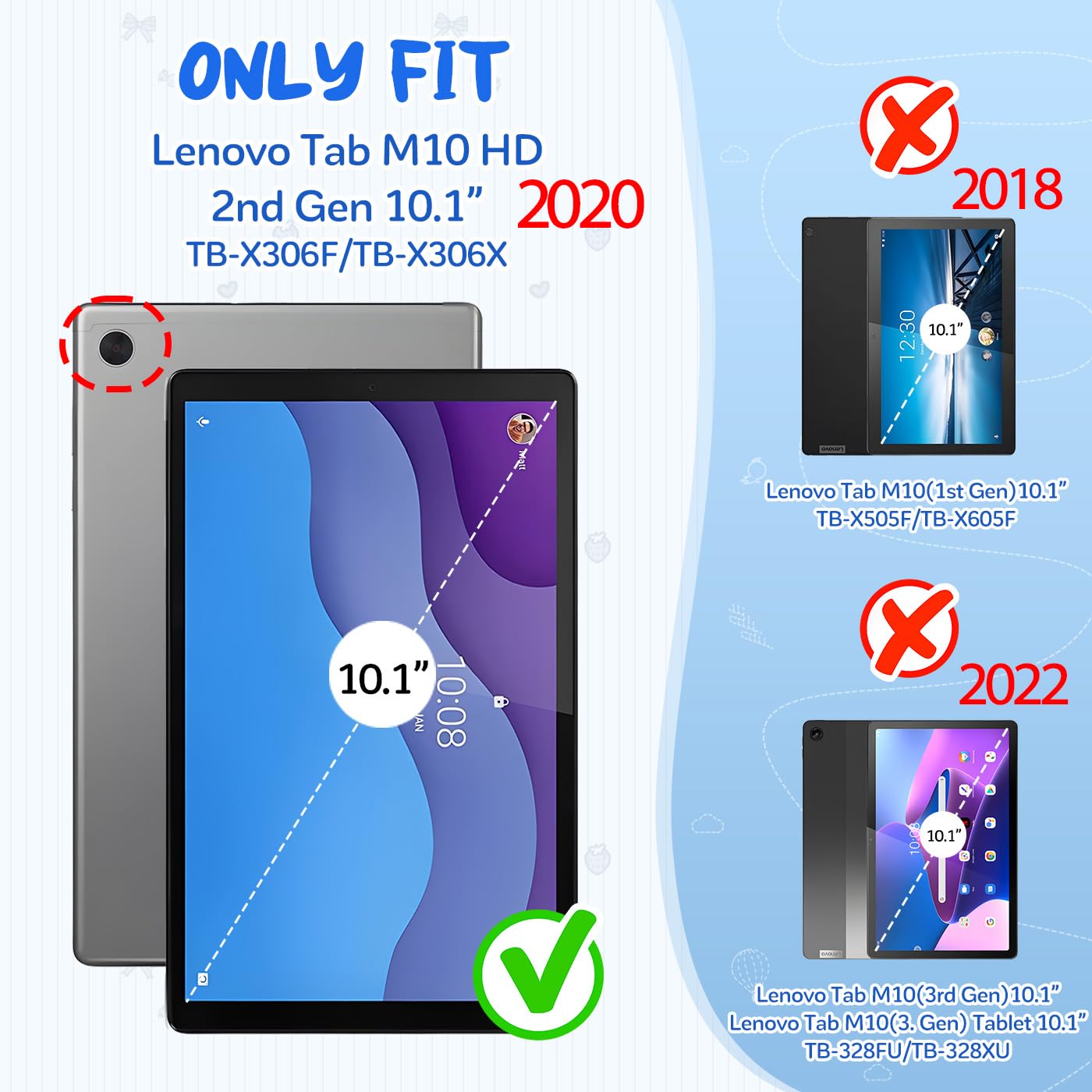 Kids Case For Lenovo Tab M10 HD 2020, Lightweight Shockproof Handle