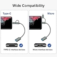 Vista 3 de Adaptador USB C/Micro a USB 2 en 1, USB C a USB 3.0, cable adaptador USB a Android OTG compatible con MacBook Pro, Android, Google, Samsung y más