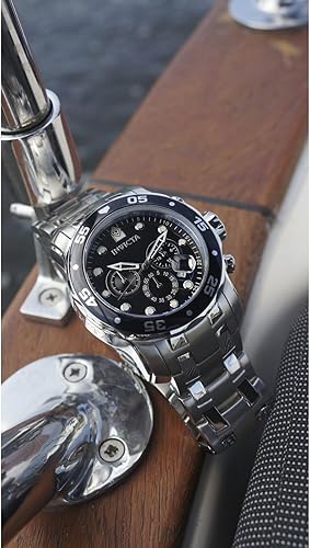 Miniatura 6 de Invicta Pro Diver - Reloj cronógrafo de cuarzo con correa de acero inoxidable color plateado modelo 26 0073