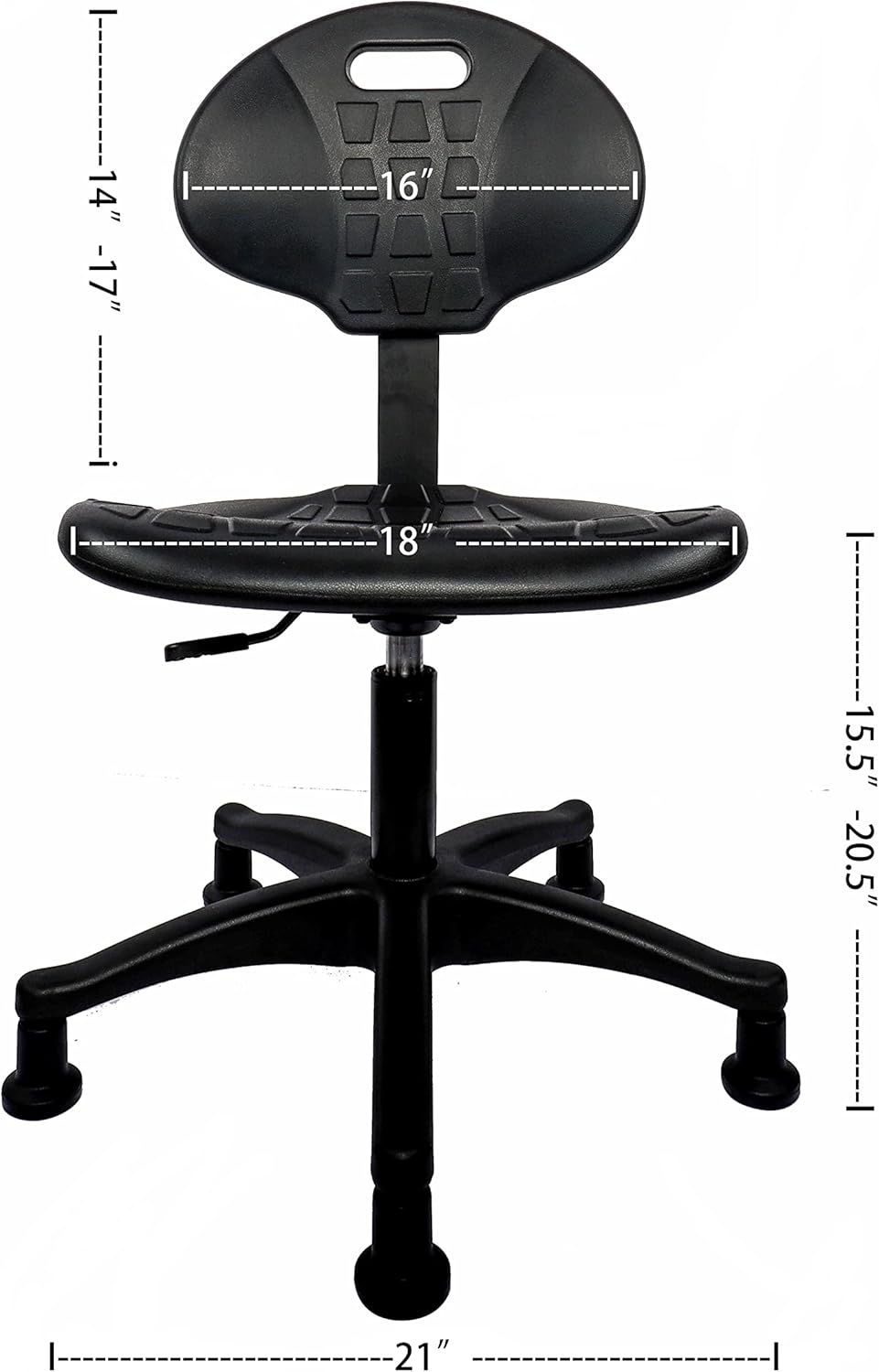 TAKE UR SEAT Ultimate All Purpose Stool, Heavy Duty, Built and Shipped Within 24 Hours, Desk Height 16-21", Great for Medical, Lab, Cleanroom, Spa, Salon, Office, Shop, Garage (Glide)