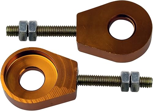 Bloqueo tensor de cadena de aluminio CNC dorado para motocicleta, 0.591 in para moto de suciedad, cuatrimoto, cuatrimotos, CRF50 SSR, 2 unidades