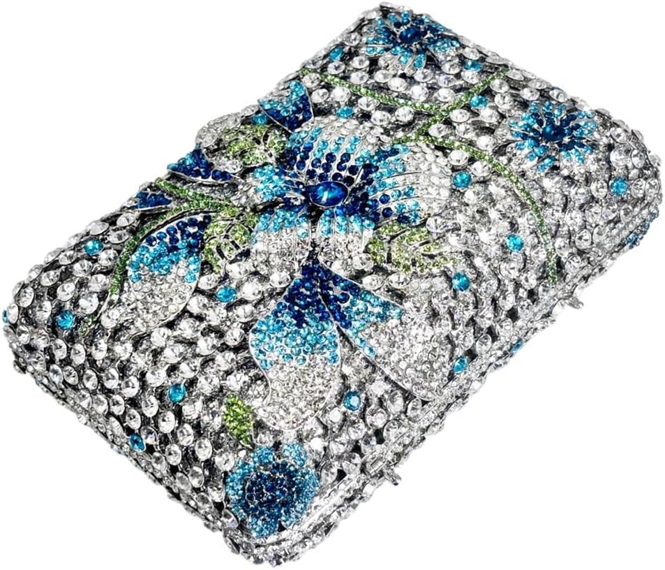 Women Luxury Flower Crystal Clutch Sparkling Rhinestone Purse Diamond Evening Bags for Party Cocktail Prom - Image 6