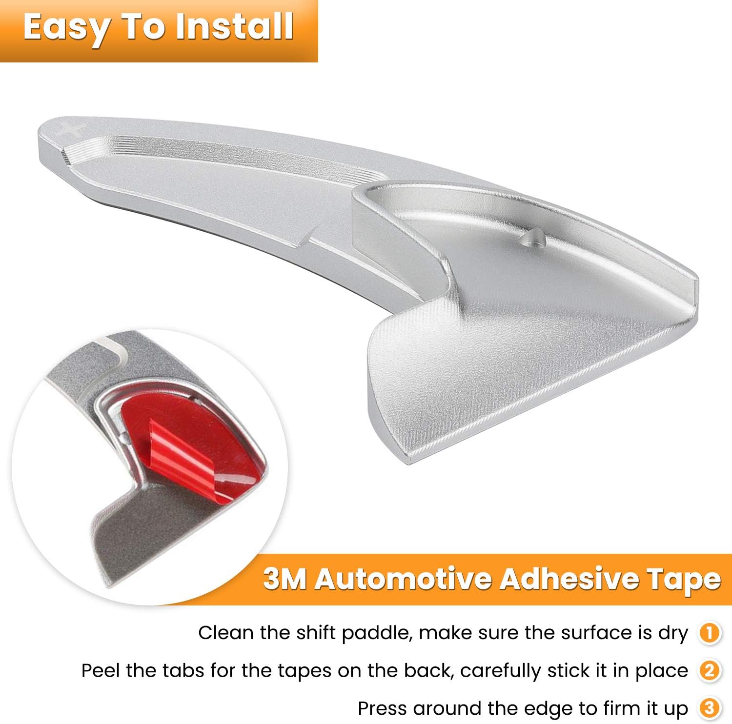 Steering Wheel Shift Paddle Extended Shifter Trim Cover for Dodge Challenger Charger Durango RT & Scat Pack 2015-2020, for Jeep Grand Cherokee 2014-2020 Interior Decoration Accessories (Silver 2PCS)