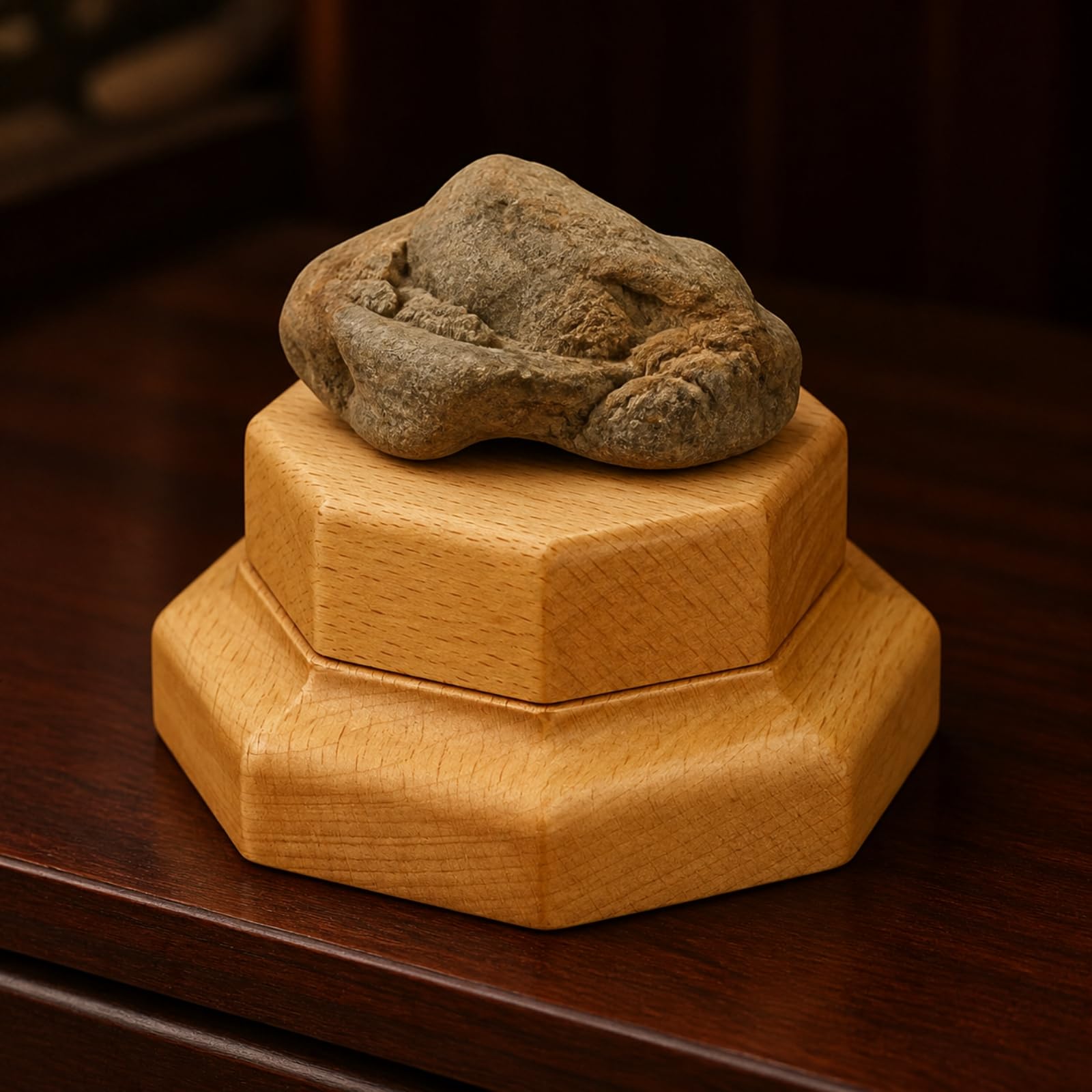 Achtkantig ständ mit Stufen achtkantige Form Dekorhöh niedriges Display- für Teezubehör-Präsentation, Altar, 16x16