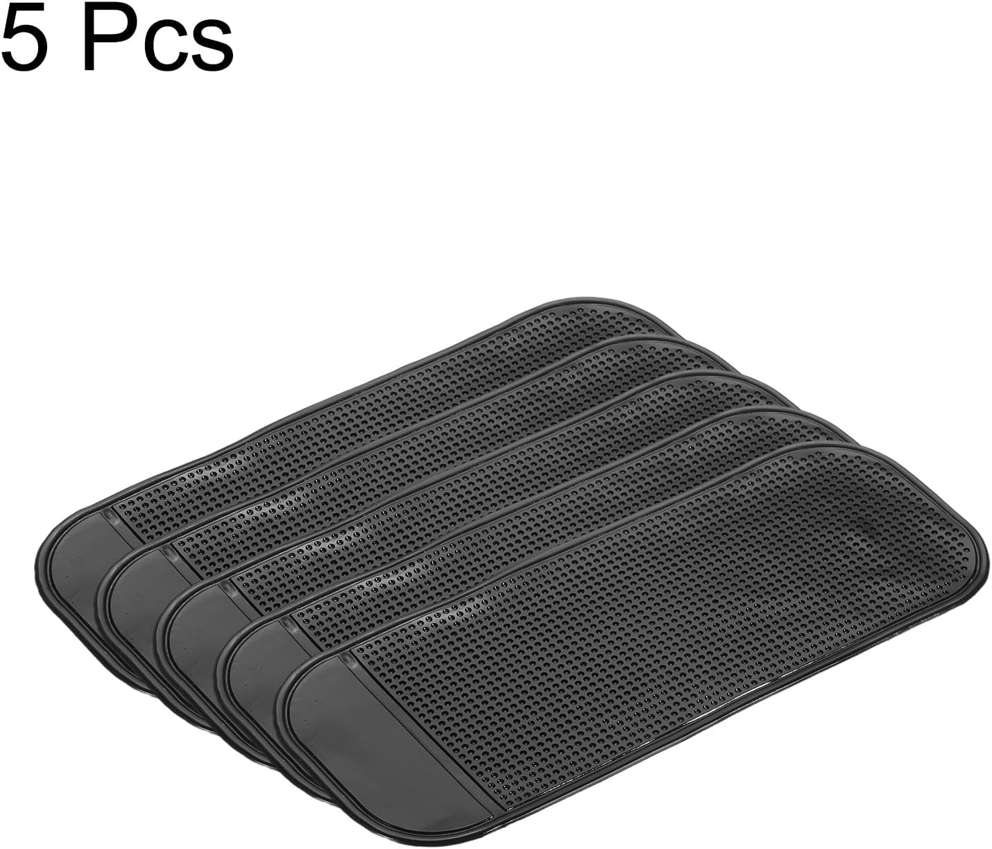 HARFINGTON 5pcs Car Dashboard Anti-Slip Mat 8" x 3" Universal Sticky Dash Pad Washable Reusable Car Non-Slip Mats for Phone Keys Sunglasses Electronic Devices, Black image 3