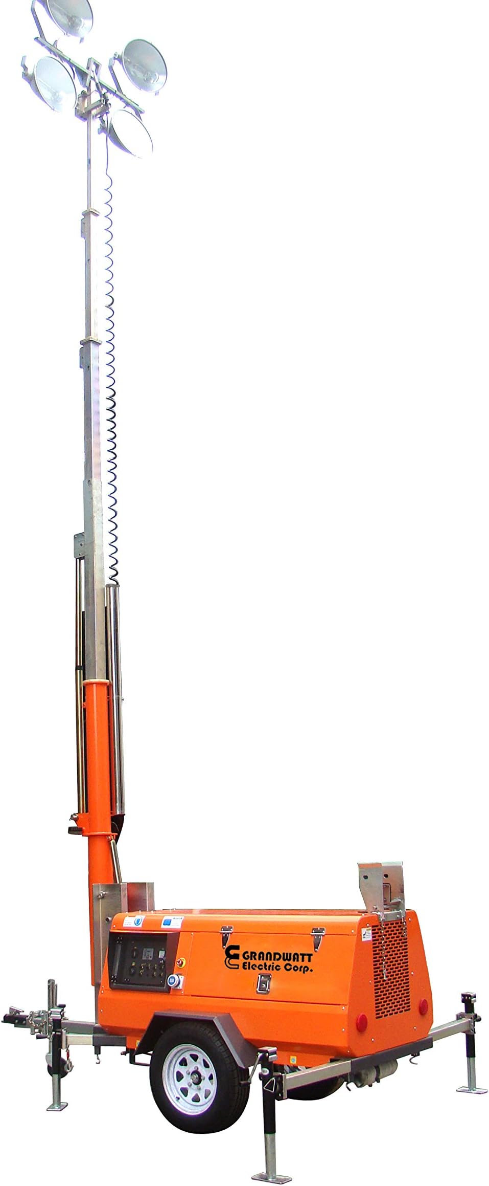 HEAVY DUTY, PORTABLE LIGHT TOWER, 7.5KW GENERATOR POWERED 4000WATTS OF LIGHT