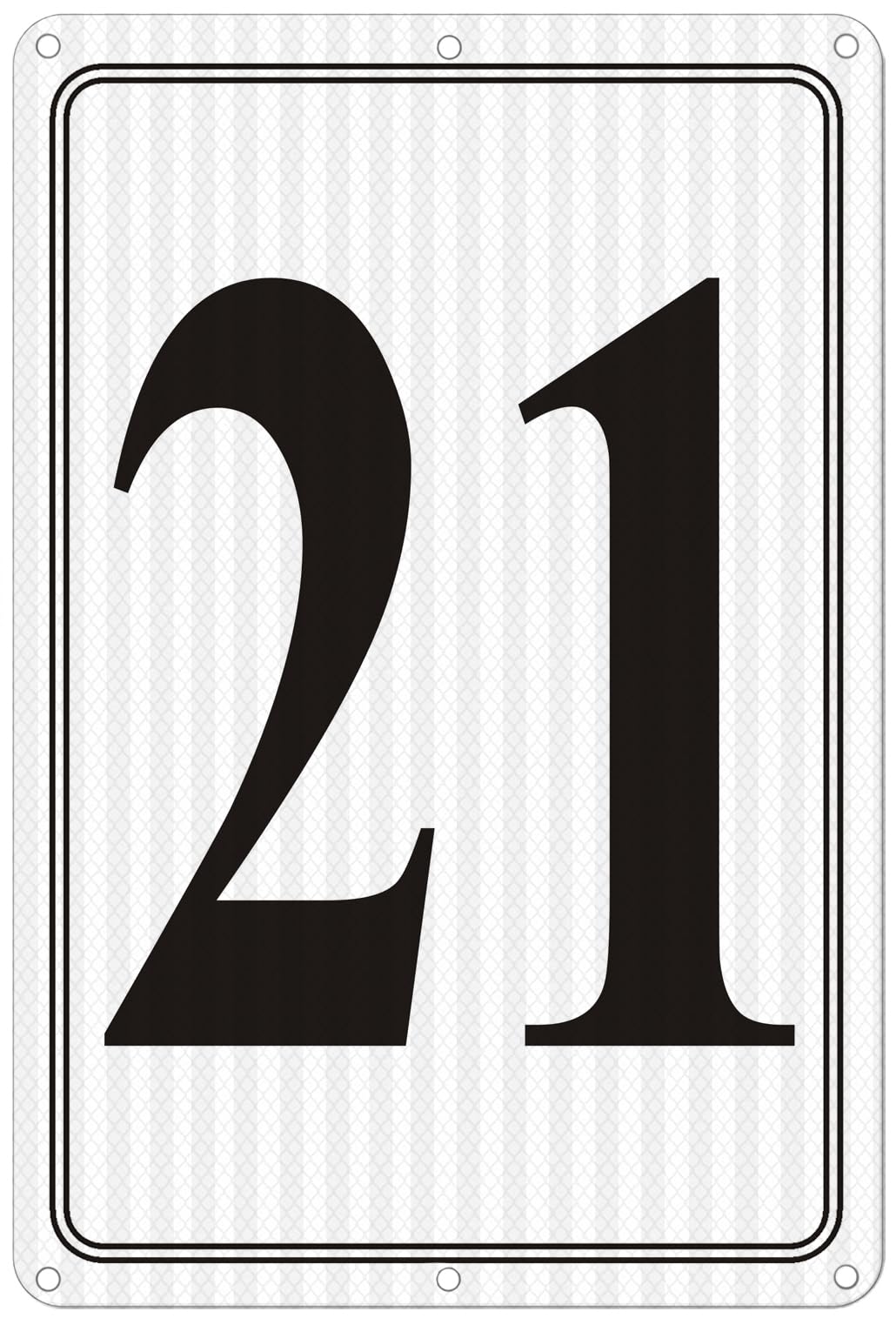 i-CowFun Premium Reflective Metal Number Signs 21 - Aluminum 12" X 8" Parking Spot Numbered Signs Outdoor, Large, Floor, Dock, Court, Aisle, Field, No Fade, Weather-Resistant — image 1