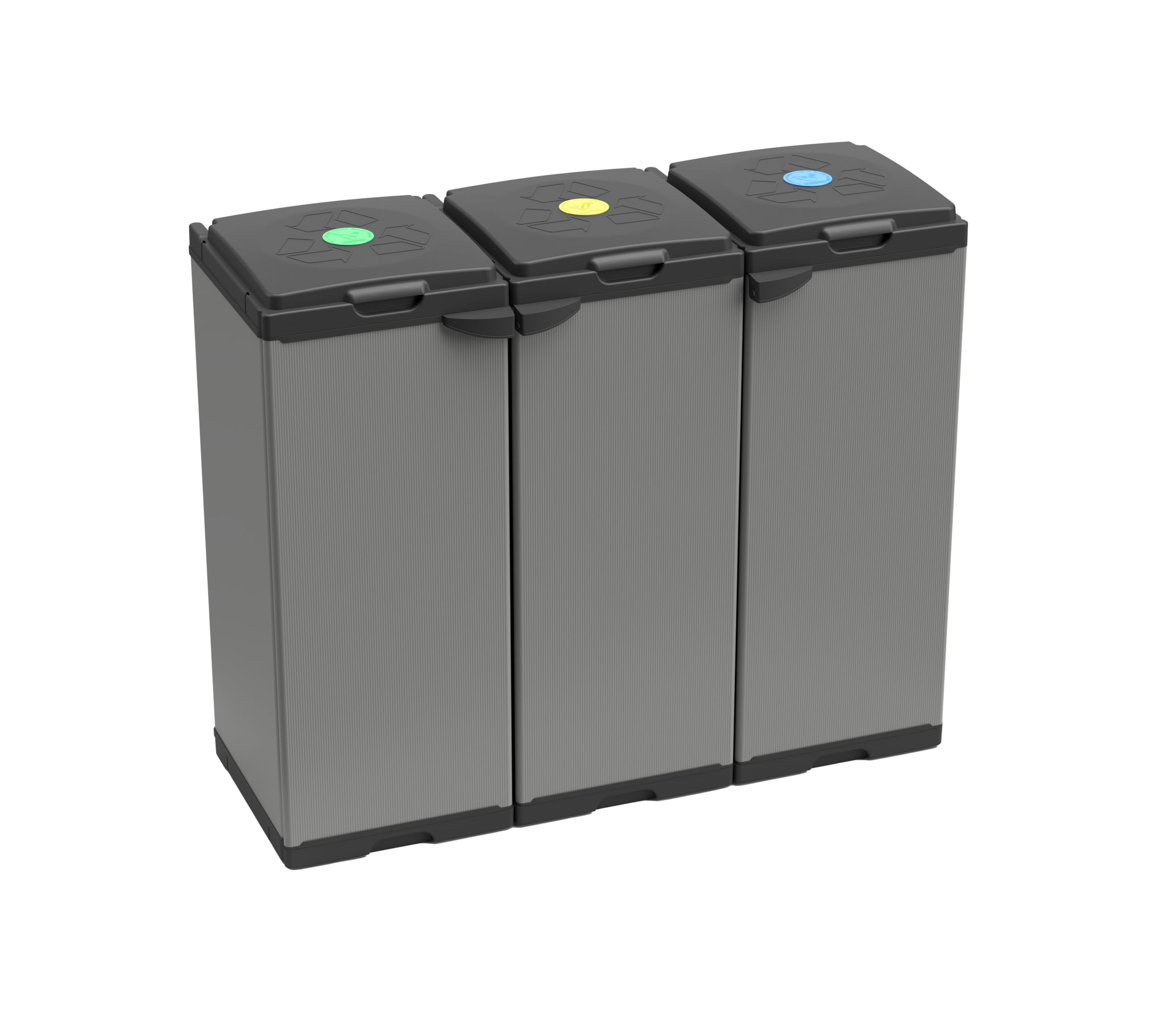 Adventa: Mobile Portasacco Tris per Raccolta differenziata in Plastica, Facile da Montare, Modular System, adatto a Sacchi da 80-110 L, 102L x 38P x 87H cm
