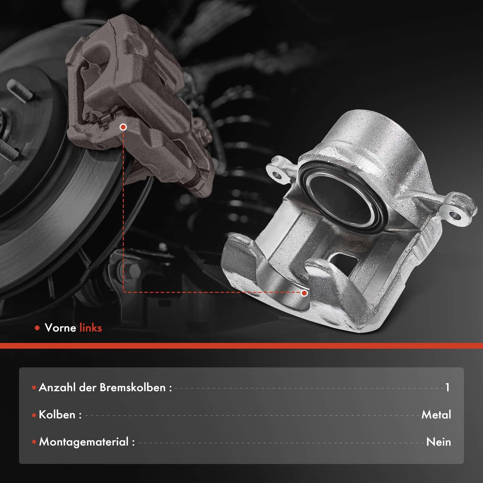 Frankberg Brake Caliper Front axle Left Compatible with Tucson JM