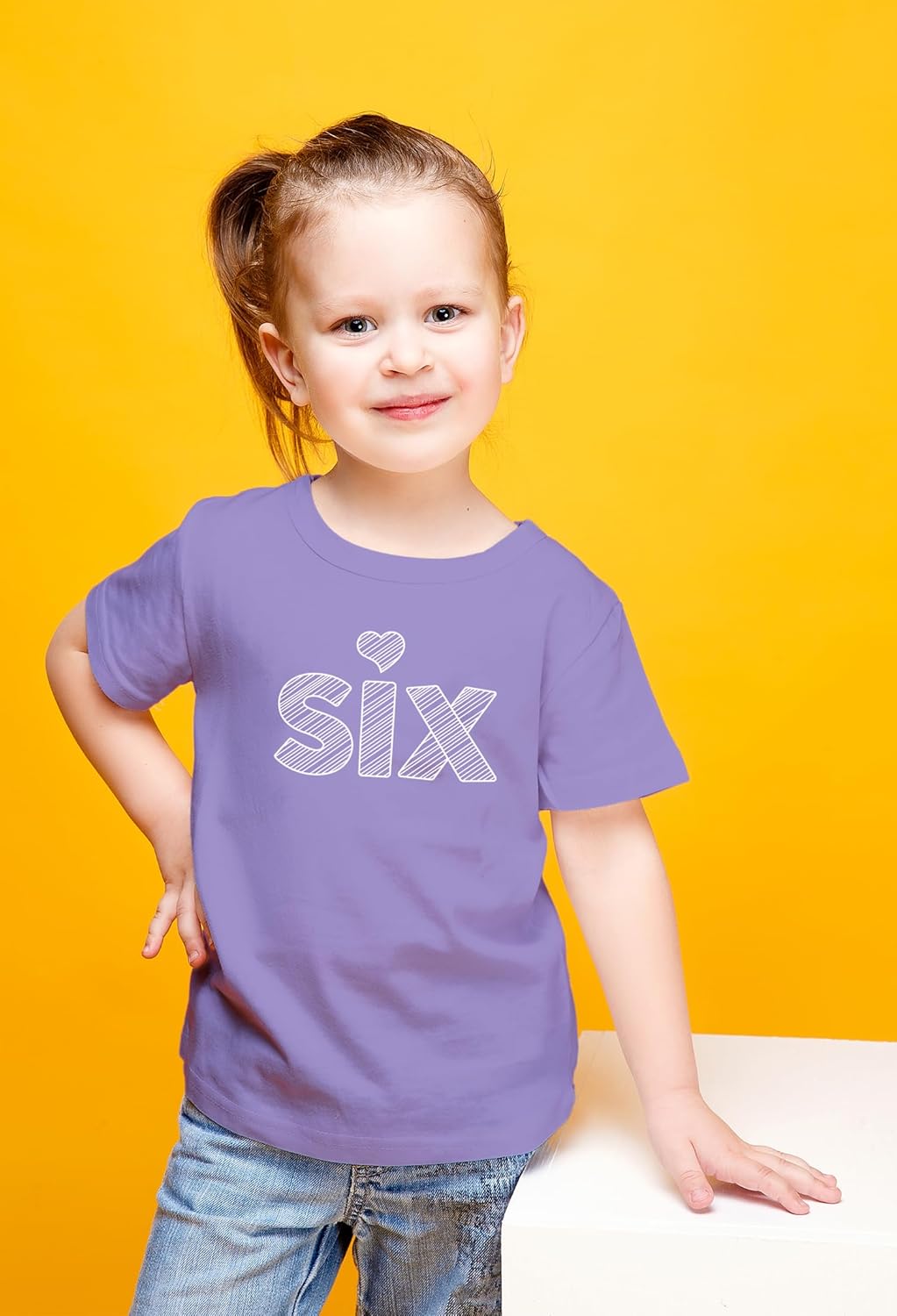 6th Birthday Shirt Girl Toddler Outfit 6 Year Old Girls six Happy Bday Sixth Gift Heart tee - Image 2