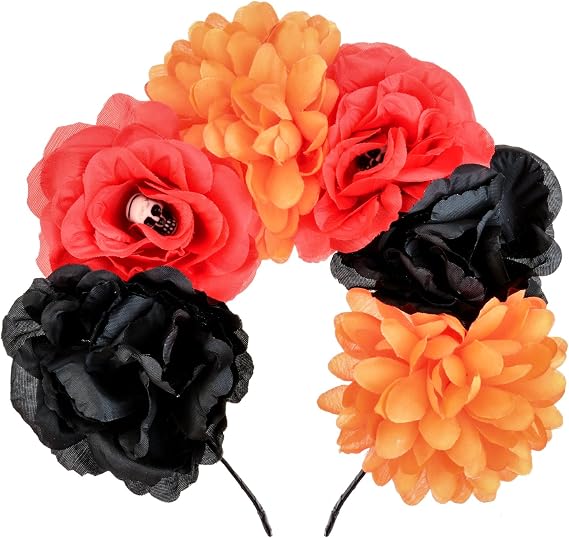 Mexican Flower Crown Halloween Floral Headband Rose Flower Tiara
