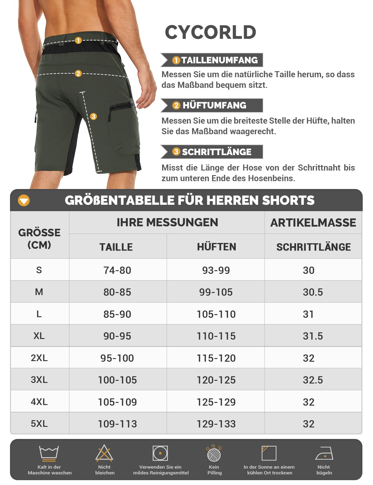 Señores ALLY deportes al aire libre, ocio Wasserabweisend Pantalones cortos, MTB-Kurzschlüsse