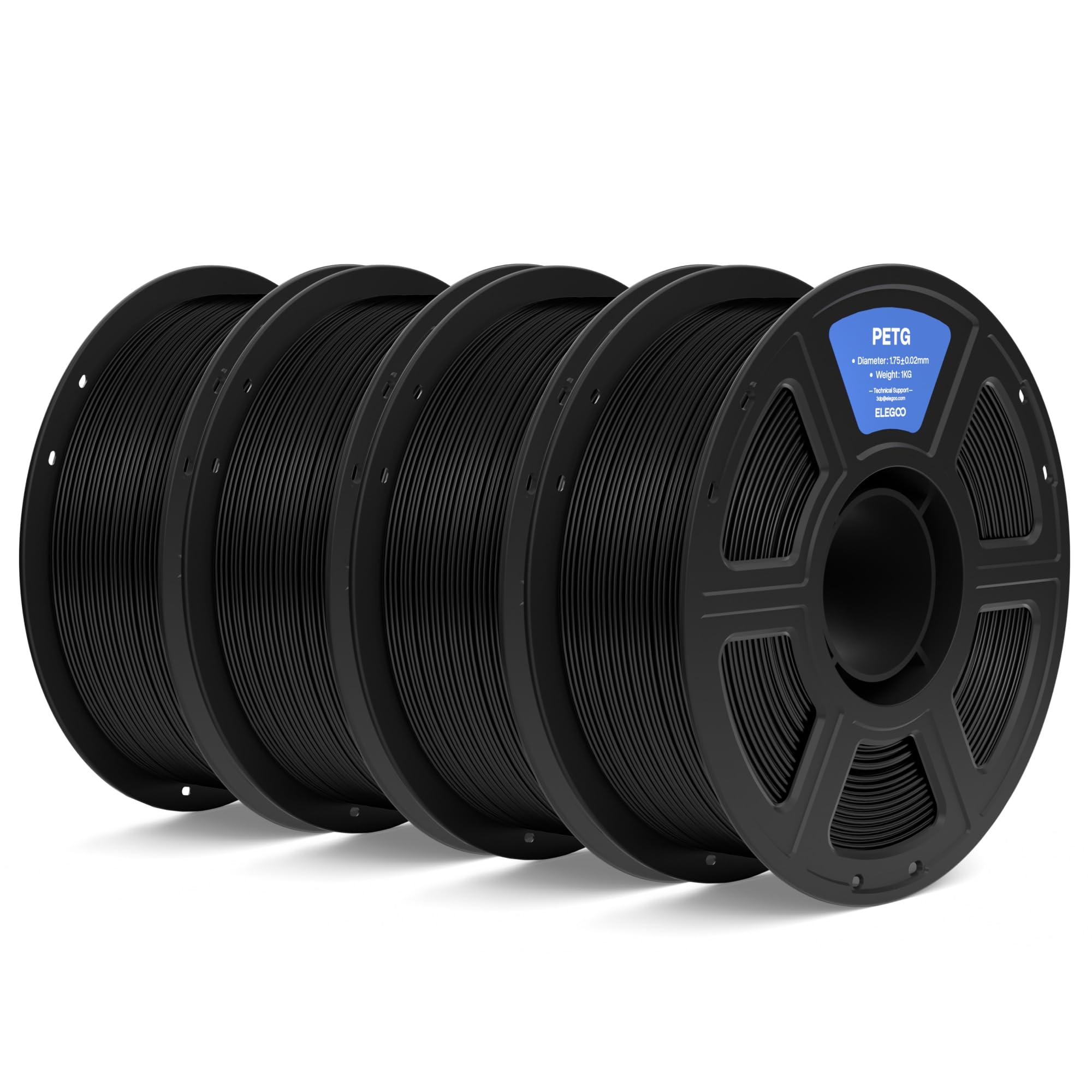 ELEGOO PETG 3D Printer Filament 1.75mm Black 4KG