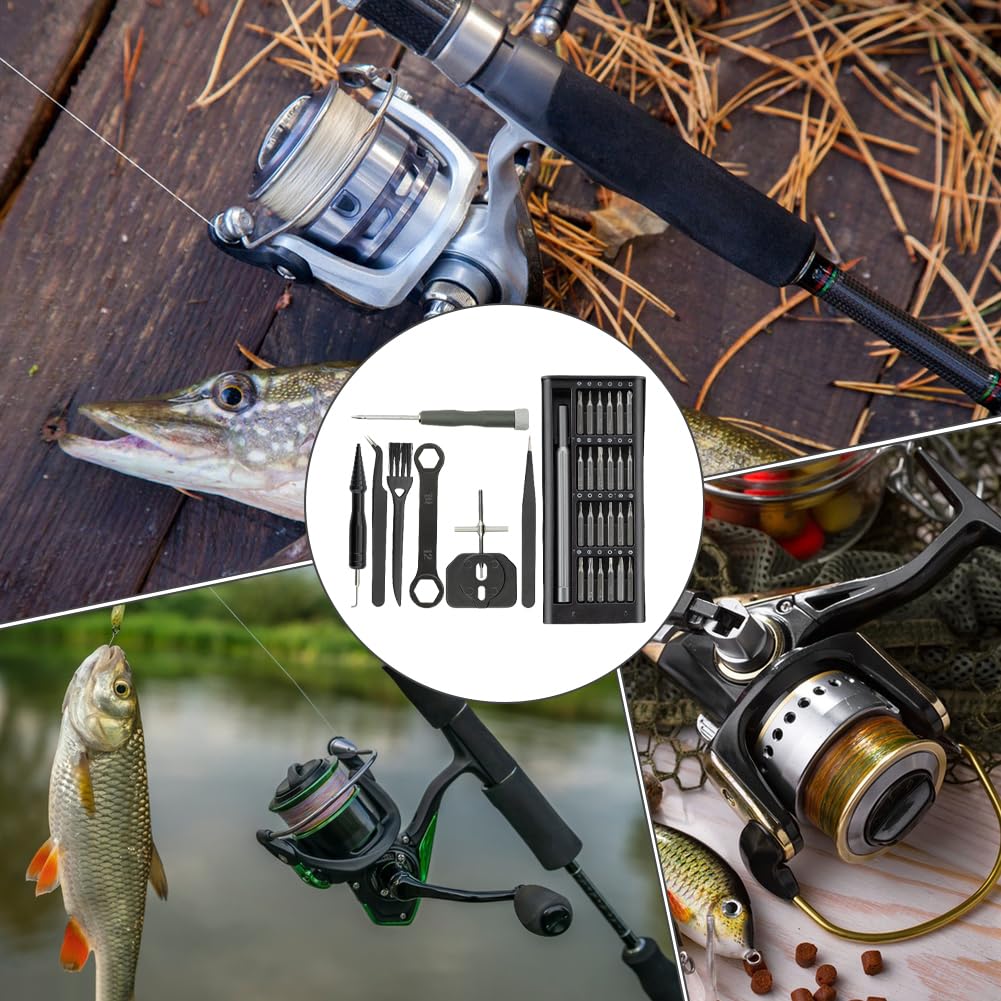 Fischreel-Set, Mehrzweck-Reinigungswerkzeug, gute Haltbarkeit, kompakte Reparaturausrüstung, Study Wartungswerkzeuge für Angelsachen, Tackle Care, Outdoor Use