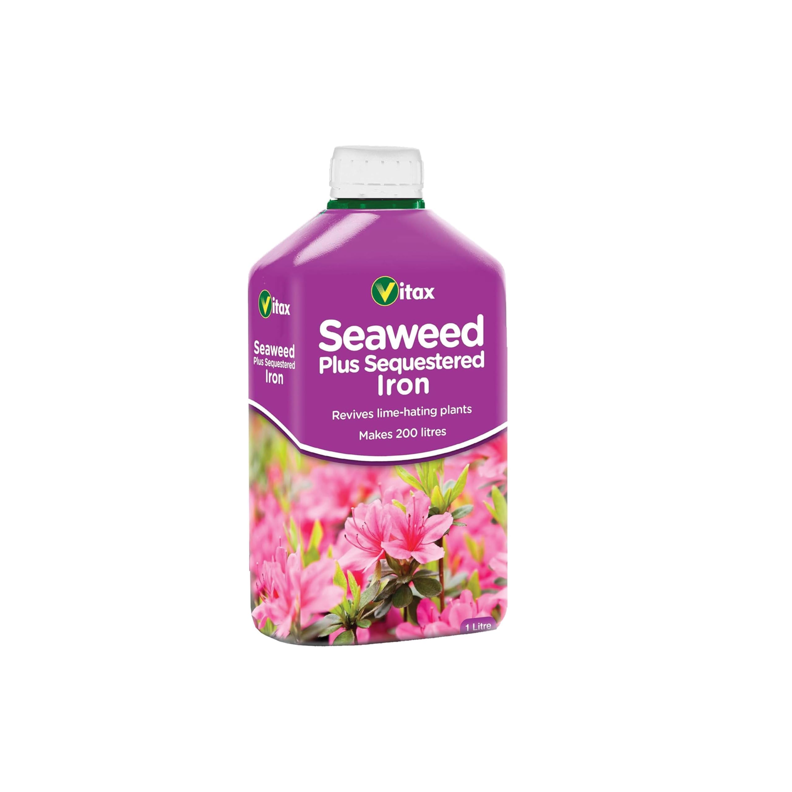 Vitax Seaweed Plus with Sequestered Iron 500ml Liquid Plant Feed for Azaleas Camellias & Heathers Corrects Iron Deficiency Greens Lawns Boosts Foliage Growth Garden Fertiliser Tonic