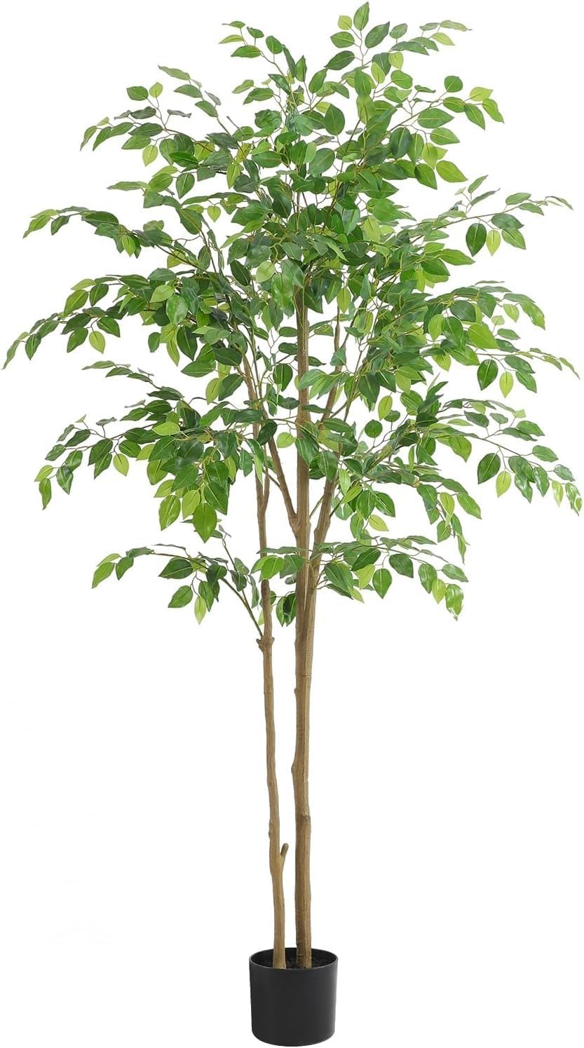 5/6/7FT Tall Artificial Ficus Tree, Spring Green Ficus Tree for Home Office Living Room(4FT)