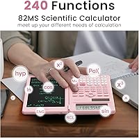 Vista 2 de Scientific Calculators for School with Notepad, ROATEE Pink Cute School Supplies for Girls Middle and High School Stuff for Student, 240 Functions
