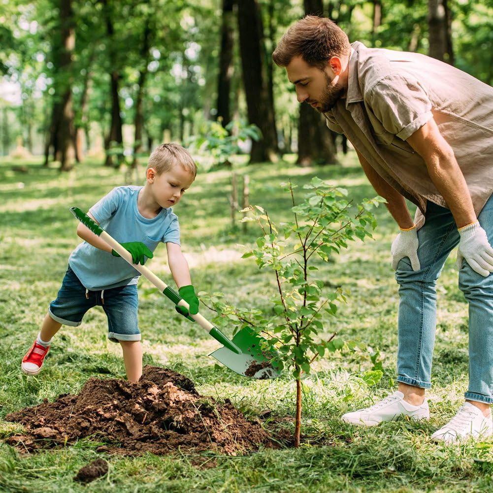 Juego de Herramientas de Jardinería para Niños: 6 Piezas con Pala, Rastrillo, Rastrillo de Hojas y Juguetes para Cavar y Desmalezar el Césped.