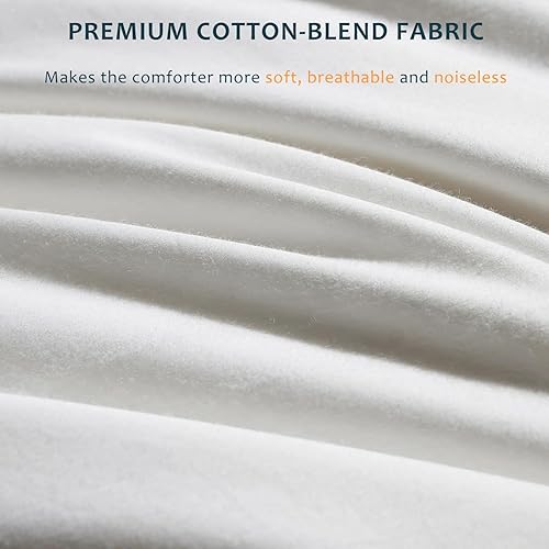 Miniatura 6 de Edredón de lujo de fibra de plumón tamaño Queen, relleno de edredón para todas las estaciones con alta potencia de relleno, pesado y esponjoso,