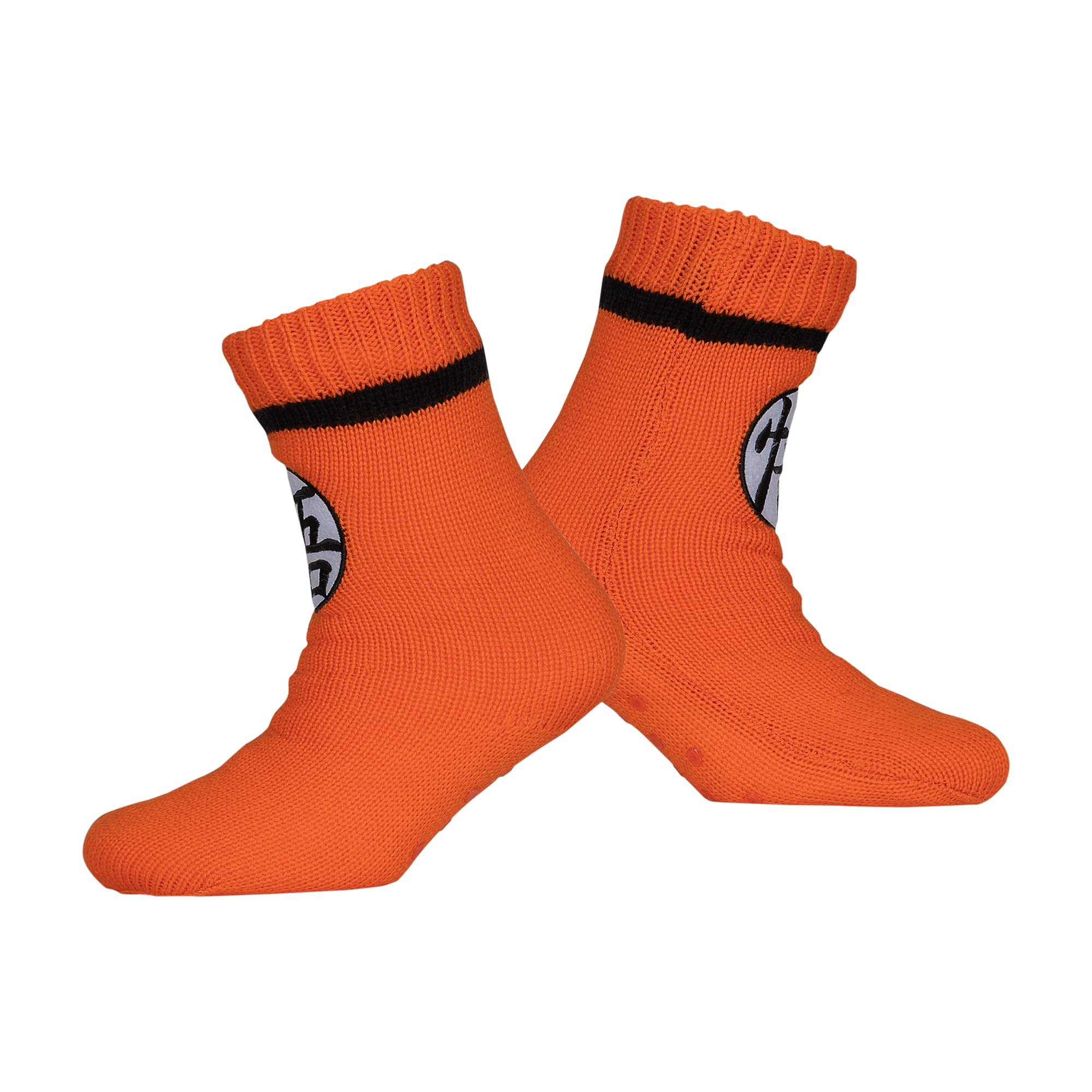 Bioworld Dragon Ball Z Chaussons confortables et moelleux pour enfants, Orange