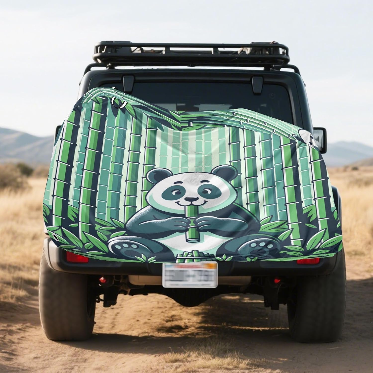 ALAZA Panda Bamboos Bike Cover Waterproof Outdoor Ebike Bicycle Covers Tarp Protection for 1/2 Bikes, Sun UV Dust Wind Proof