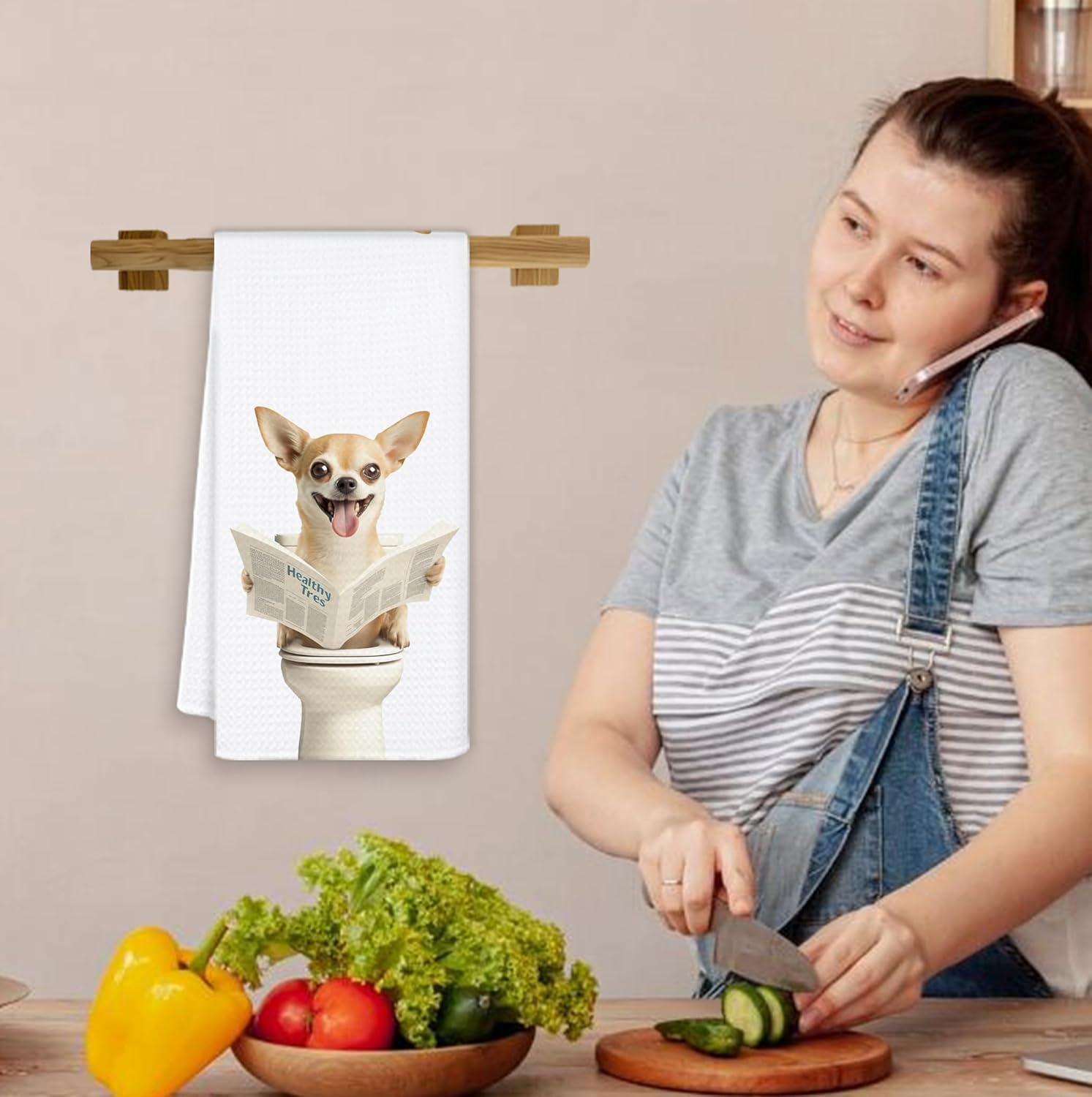 Funny Chihuahua Hand Towels for Bathroom, Chihuahua Gifts Decorative Towels for Bathroom Washroom, 16x24 Inch - Image 6