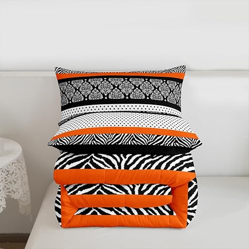 Miniatura 216 de Castle Fairy Juego de ropa de cama con estampado de cebra, tamaño matrimonial, juego de edredón de animales de África y vida silvestre, juego