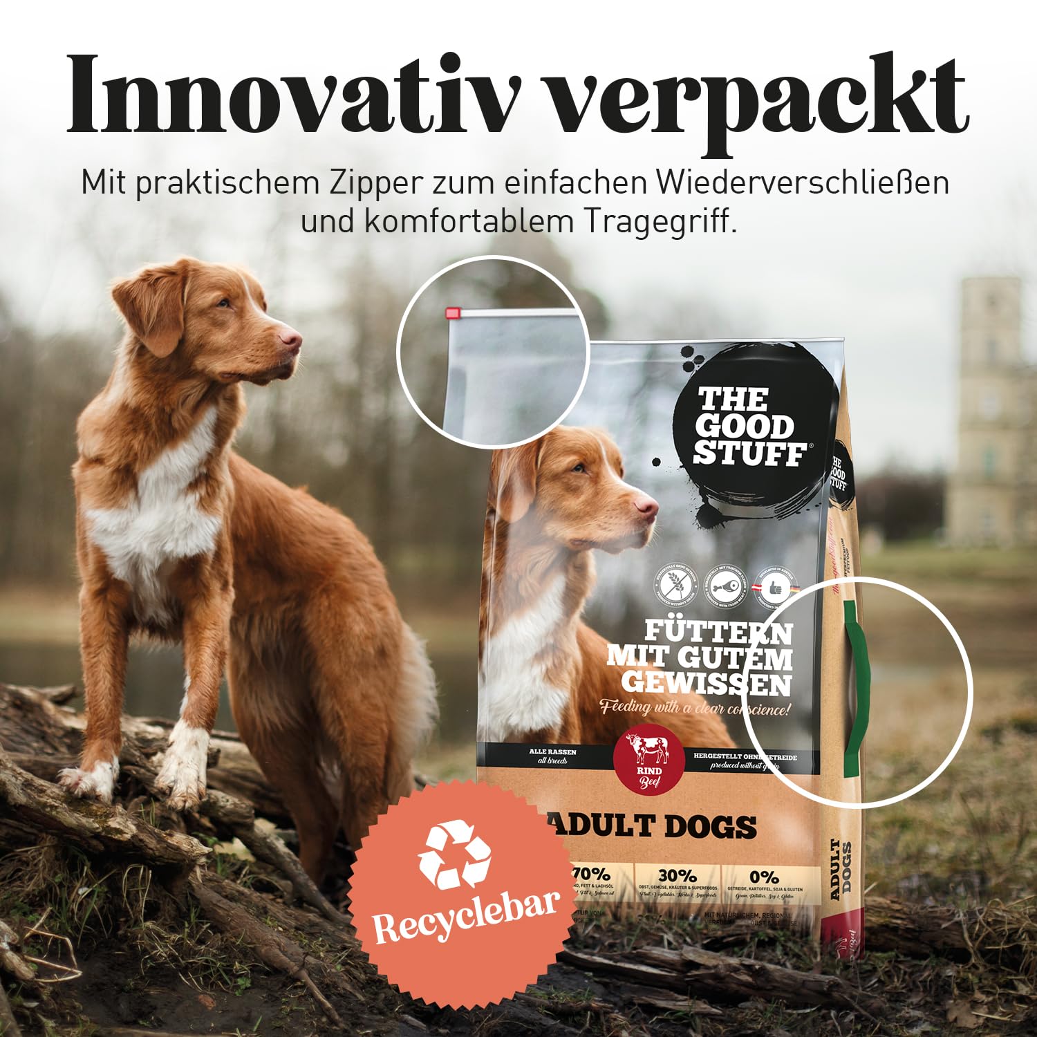The GOODSTUFF Rind (Adult) 12,5 kg | Hochwertiges Hundetrockenfutter getreidefrei | Mit frischem Rindfleisch | Hundefutter trocken für ausgewachsene Hunde | Ausgewogenes Trockenfutter für Hunde