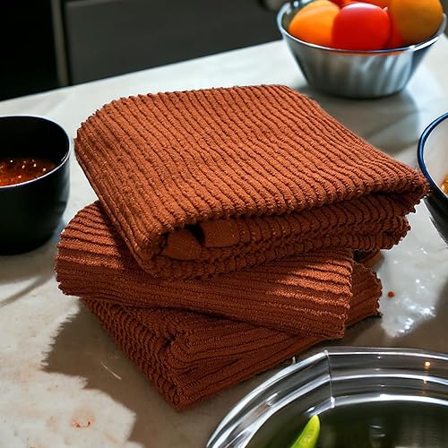 Miniatura 136 de Toallas de cocina verde salvia: 100% algodón paño de limpieza suave secado absorbente textura Terry Loop, juego de 3 multiusos para uso diario Negro
