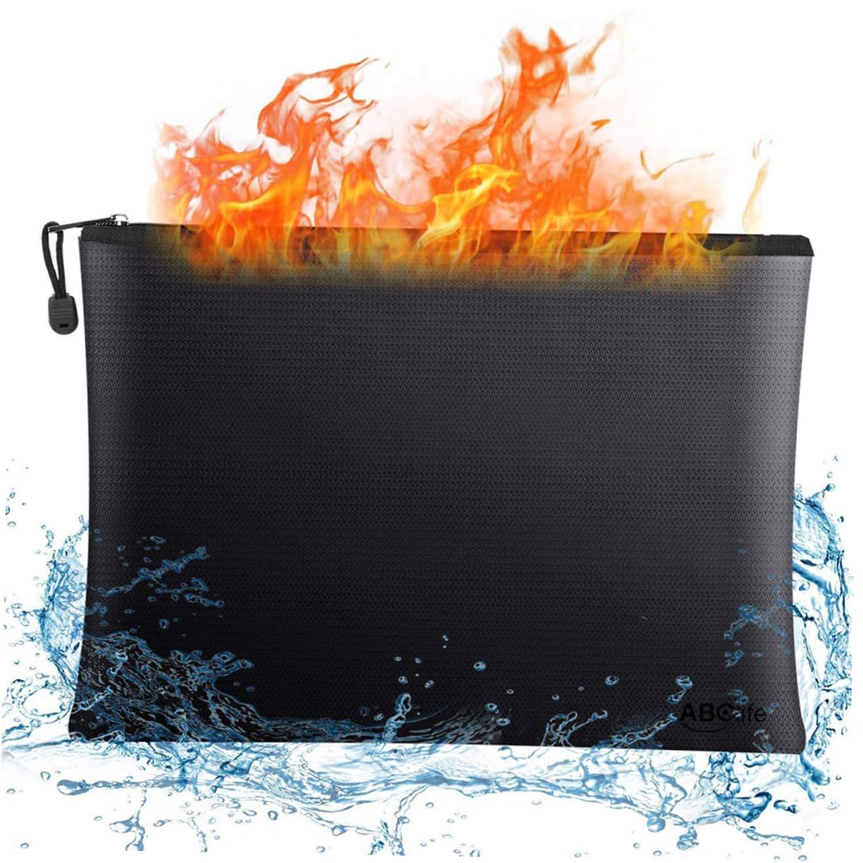 Uonlytech 2 Pezzi Borsa Ignifuga per Documenti Organizzatore Sicuro e Capiente Protezione per e Documenti per Ufficio Nero